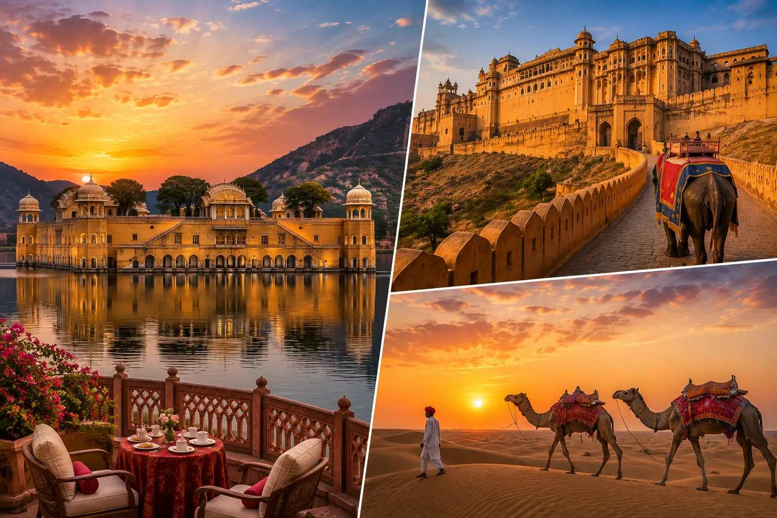 Royal palace architecture in Rajasthan