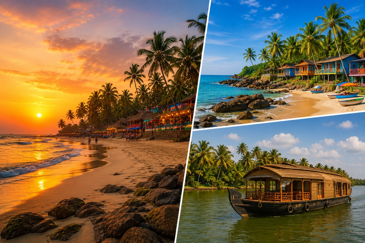 Beach in Goa at sunset
