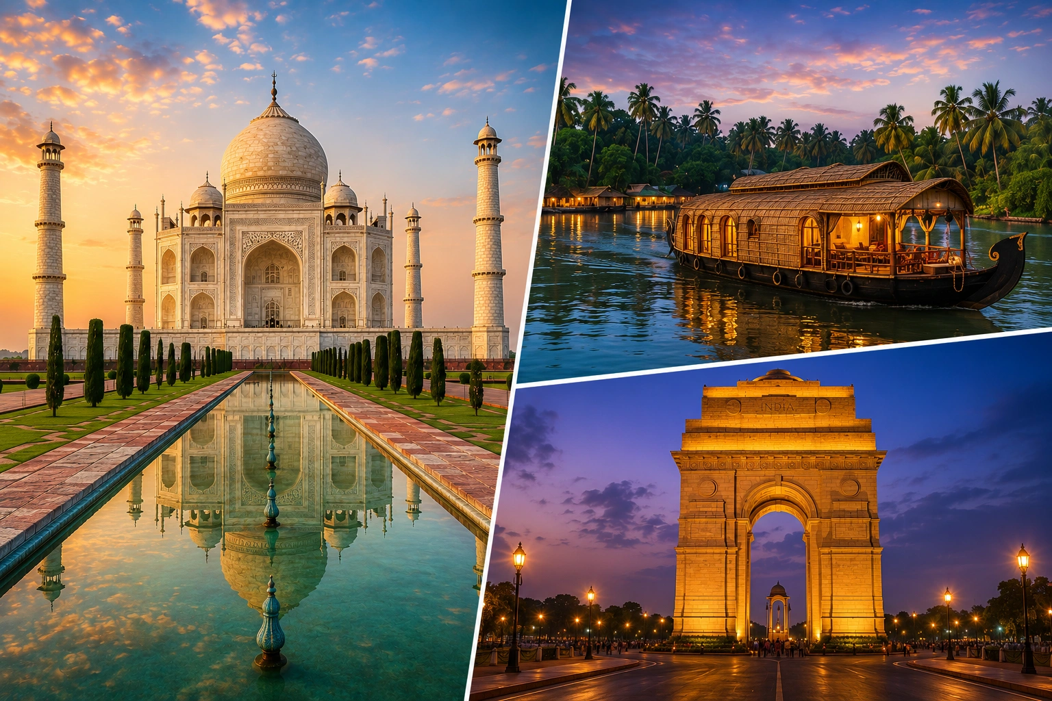Landmarks of India across the grand tour